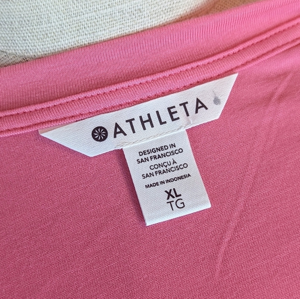 Athleta Nighttime Bliss Sleep Lounge T Short Sleeve Relaxed Fit Hot Pink XL NWT - Picture 10 of 13